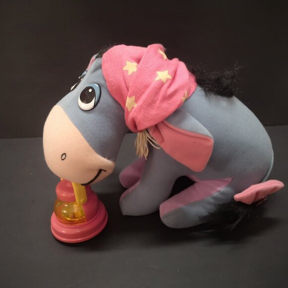 Vintage 1998 Mattel Disney Eeyore Plush w/ Lantern that Lights Up Collectable - Picture 2 of 8